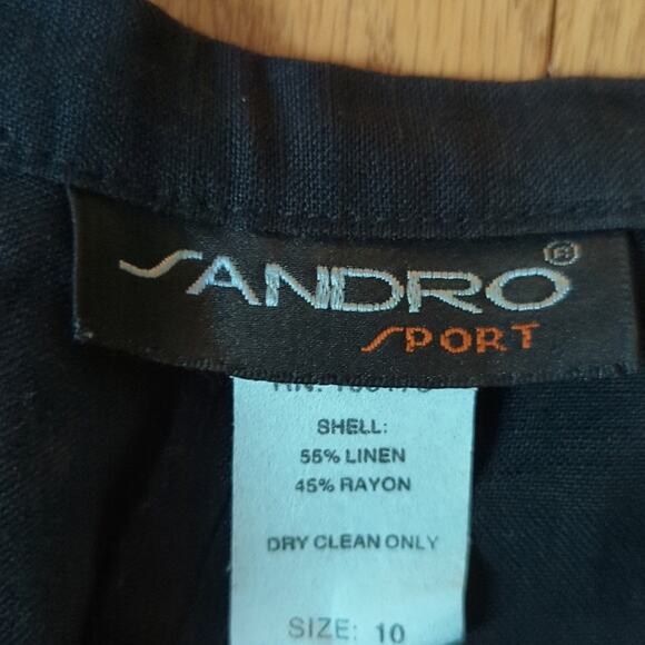 Vintage Sandro Sport  High Rise Boho Embroidered Lightweight Linen Blend Pants - Picture 3 of 3